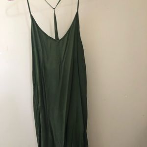 L space green razor back midi dress or cover up